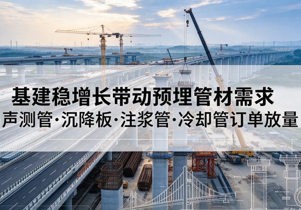 承德基建稳增长带动预埋监测管材需求，声测管、沉降板、注浆管订单持续放量
